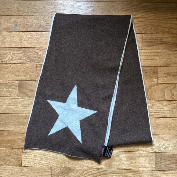 Pure Amici 100% Cashmere Scarf Blue Brown reversible NWOT Super Soft - Picture 2 of 3